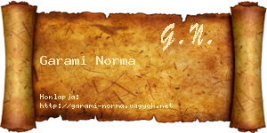 Garami Norma névjegykártya